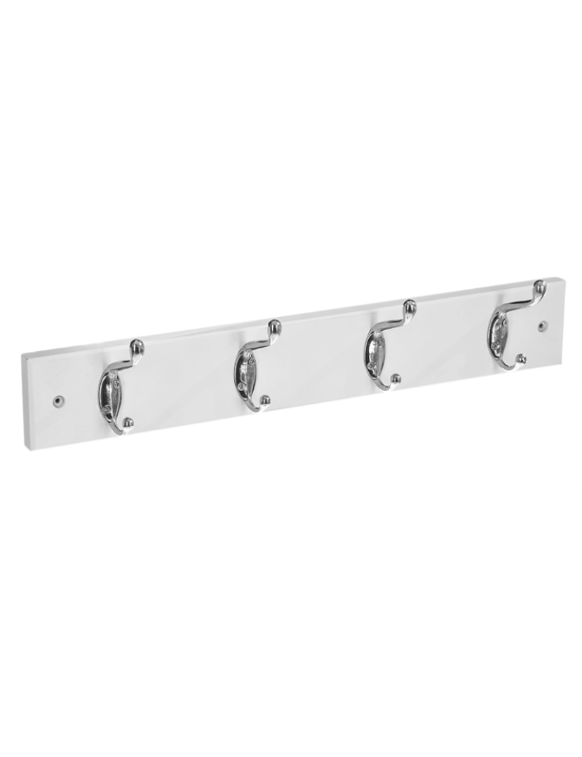 WellHome - Estaca com 4 cabeças de madeira, metal branco