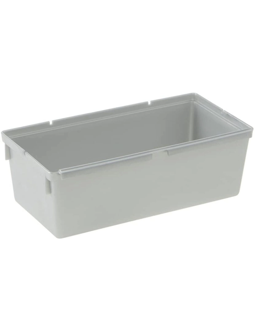 WellHome - Recipiente organizador, combinável com outros recipientes, plástico resistente (pp), 15 x 8 x 5 cm, pepe, prata