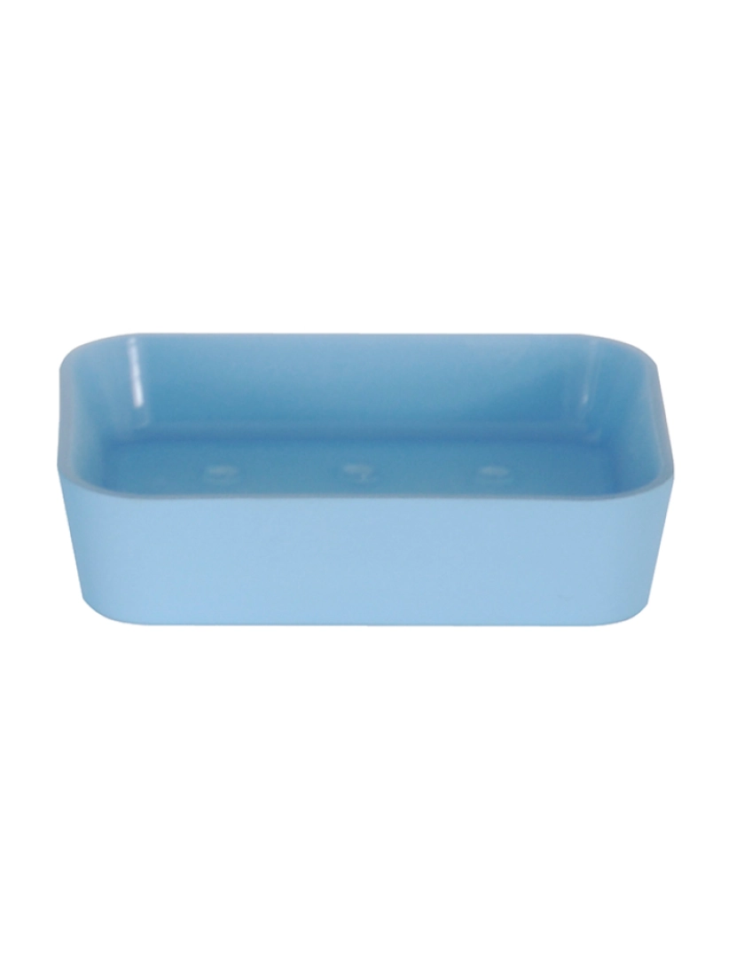 WellHome - Saboneteira MSV poliéster/borracha azul 11,8 x 8,8 z 2,7 cm