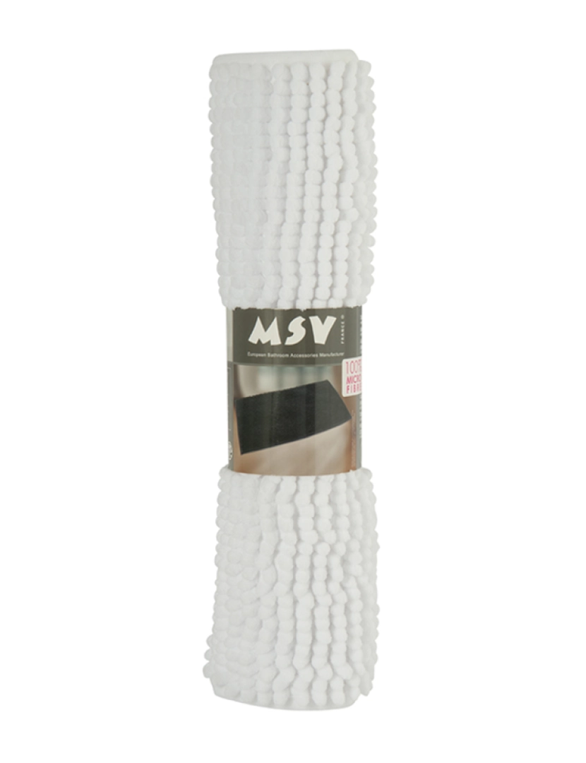 WellHome - Tapete de banho de microfibra MSV chenille branco 40 x 60 cm