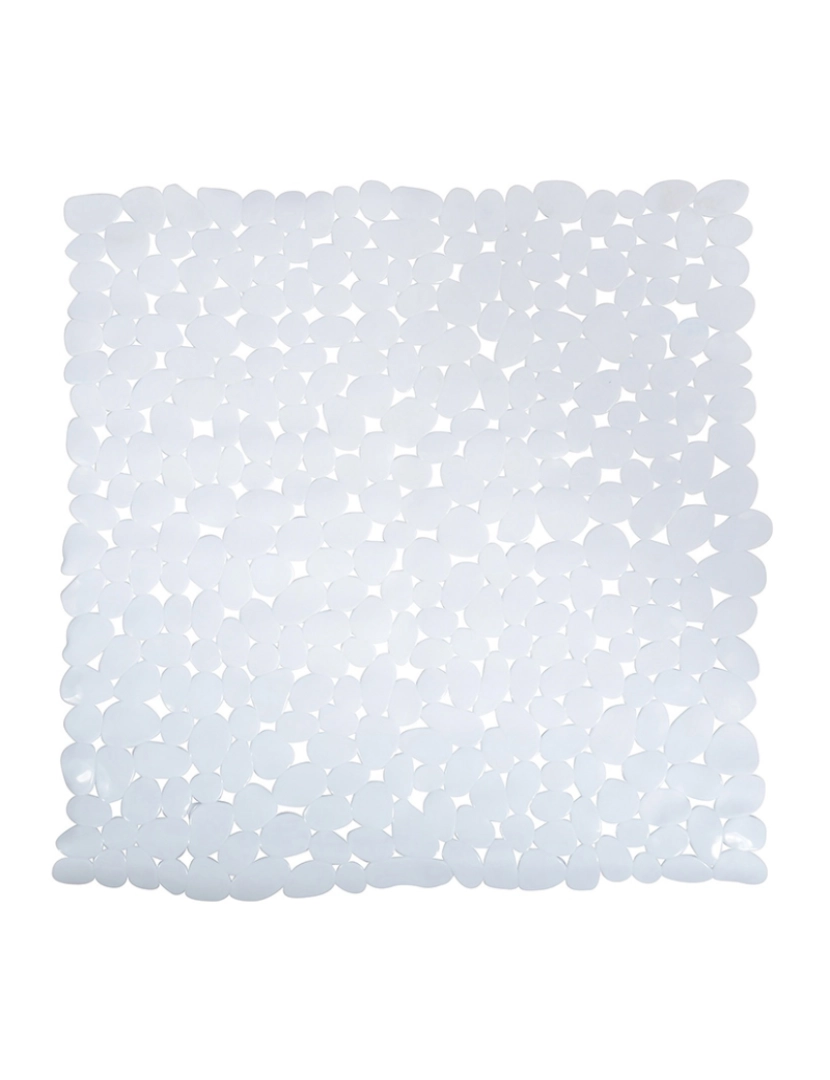 WellHome - Tapete de banho Stones PVC 53x53cm branco