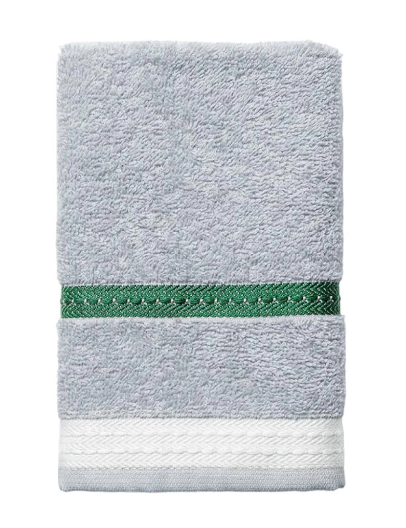 Benetton - Toalha higiénica 30x50cm 450gms 100% algodão cinzento riscas neutras Benetton