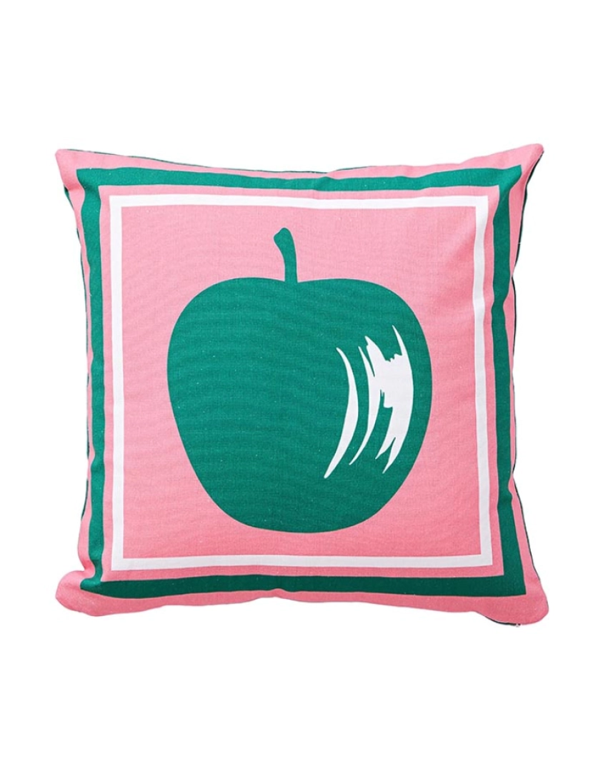 Benetton - Almofada 40x40cm 144tc 100% algodão rosa com maçã verde frutas Benetton be