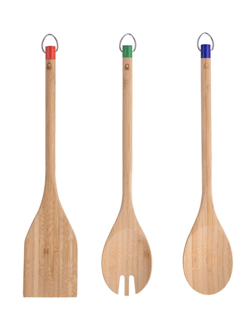 Benetton - Conjunto de utensílios de cozinha de bambu 3 peças da Benetton