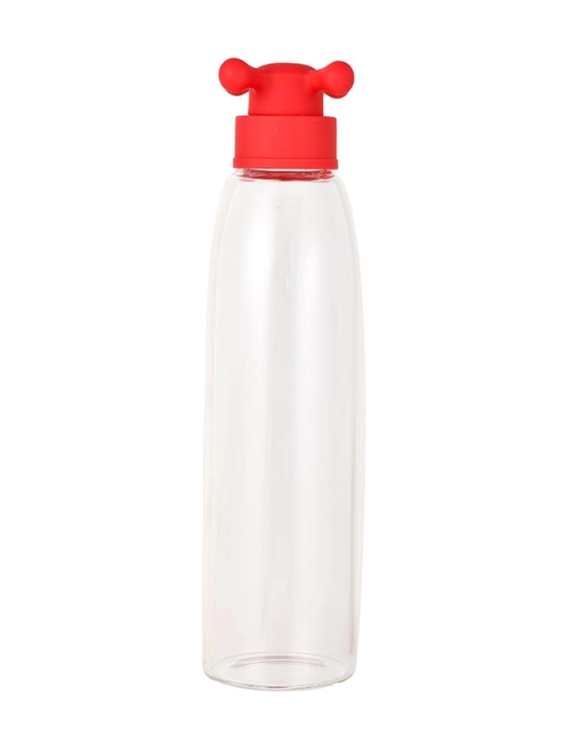 Benetton - Garrafa de água 500ml com tampa vermelha de borosilicato da coleção tap rainbow