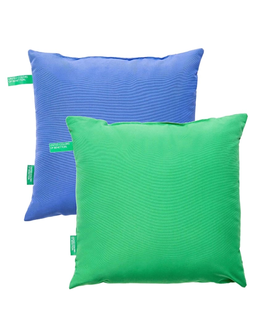 Benetton - Conjunto de 2 almofadas 45x45cm azul+verde 200gsm Benetton