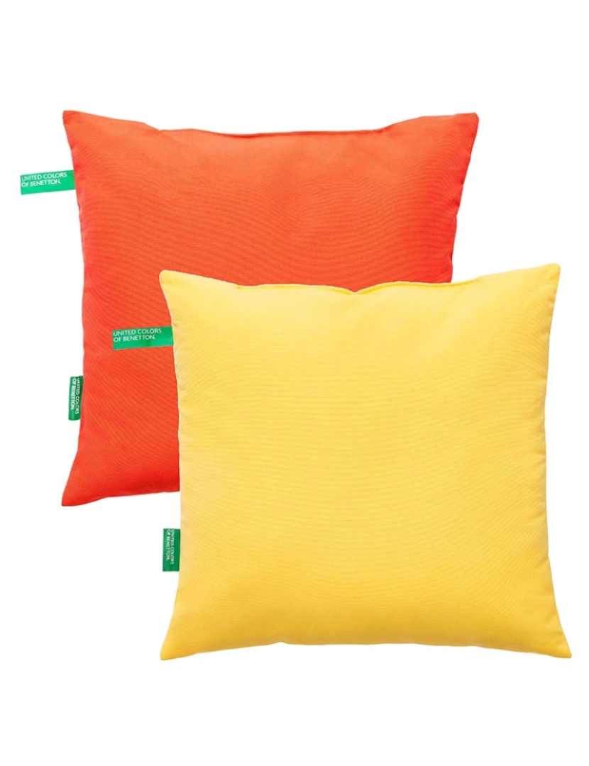 Benetton - Conjunto de 2 almofadas 45x45cm vermelho+amarelo 200gsm Benetton