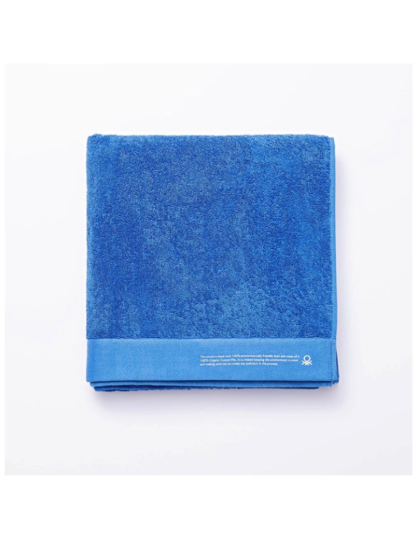 Benetton - Toalha 90x150 algodão orgânico 450gsm azul Benetton