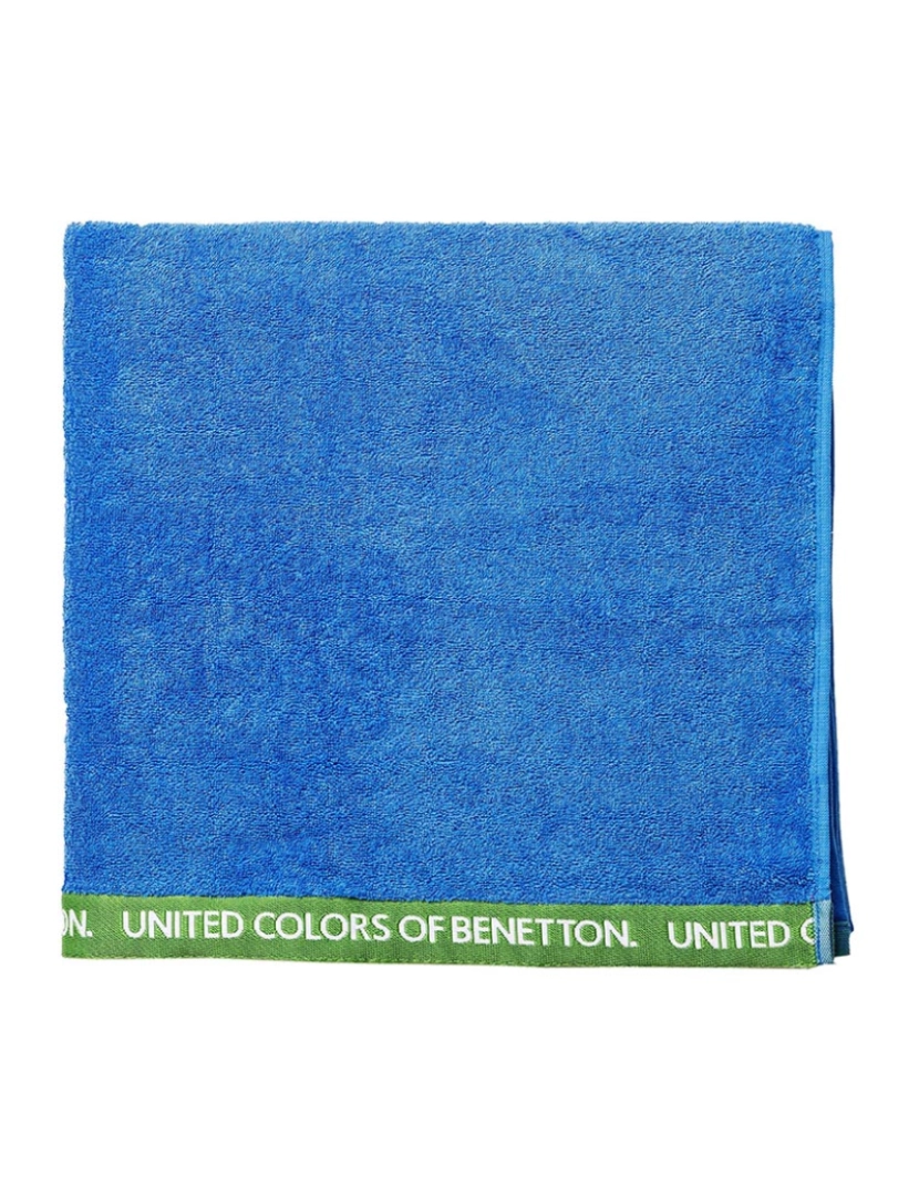 Benetton - Toalha de praia 90x160cm 380gsm 100% algodão veludo azul arco-íris