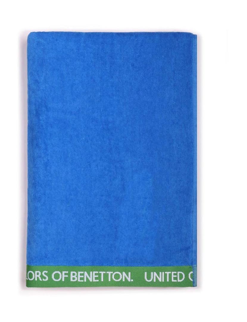 Benetton - Toalha de praia 90x160cm veludo 380gsm 100% algodão azul da Benetton