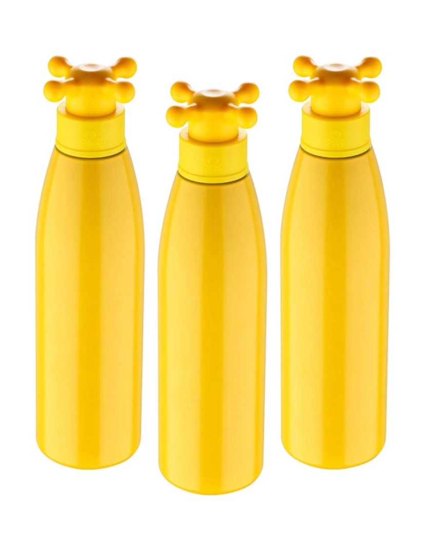 Benetton - Pacote de 3 garrafas de água amarelo arco-íris de 750ml