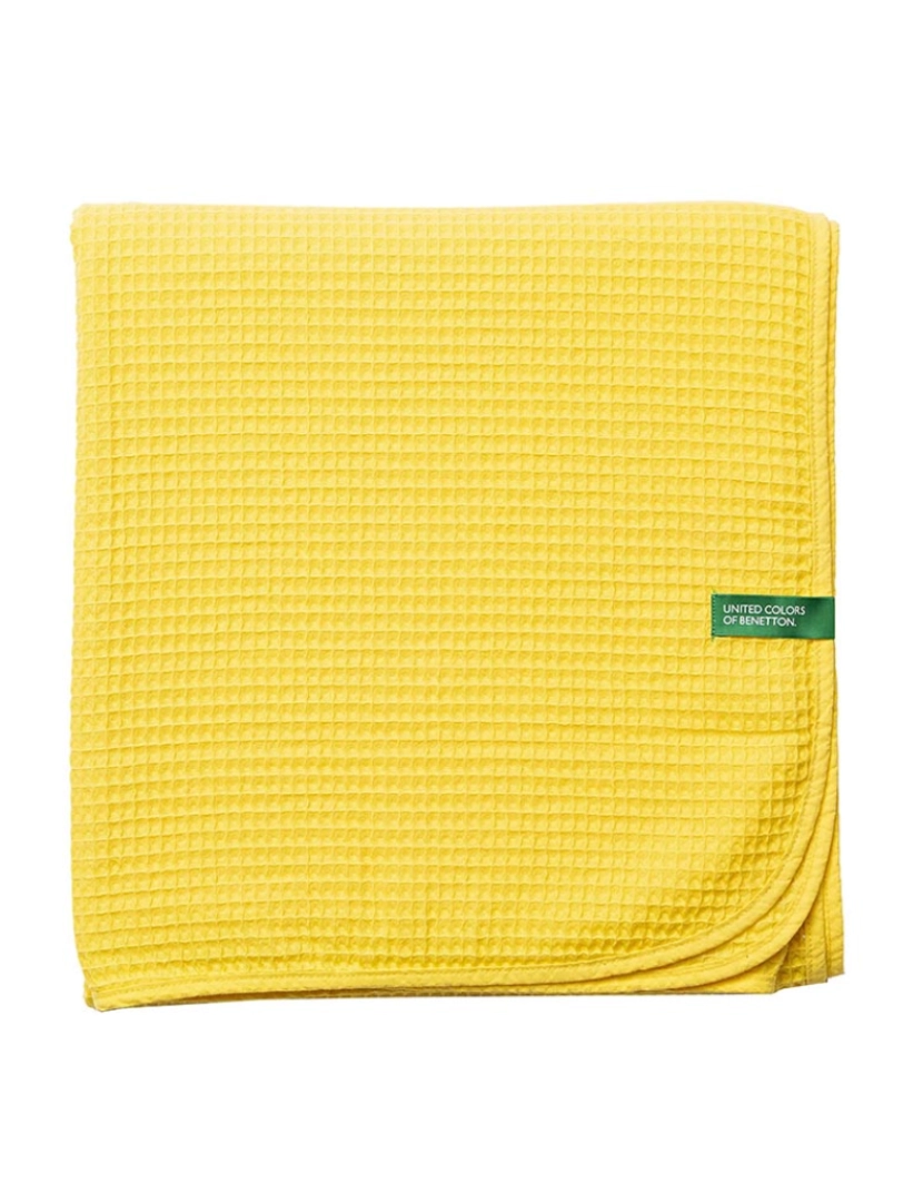 Benetton - Manta 140x190cm 200gsm 100% algodão amarelo da Benetton