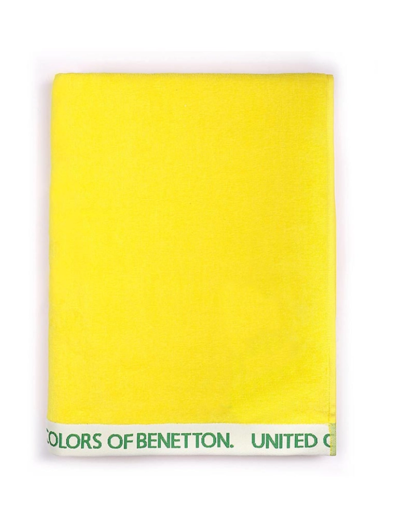 Benetton - Toalha de praia 90x160cm 380gsm veludo 100% algodão amarelo Benetton house