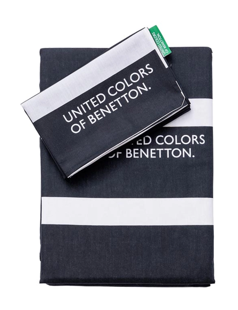 Benetton - Conjunto de cama 2 peças (capa de edredão 155x220cm + fronha 80x80cm) 200tc 100% algodão p&b be