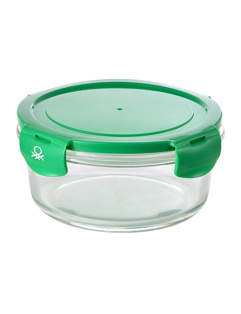 Benetton - Tampa hermética redonda de 840ml em borosilicato verde arco-íris be