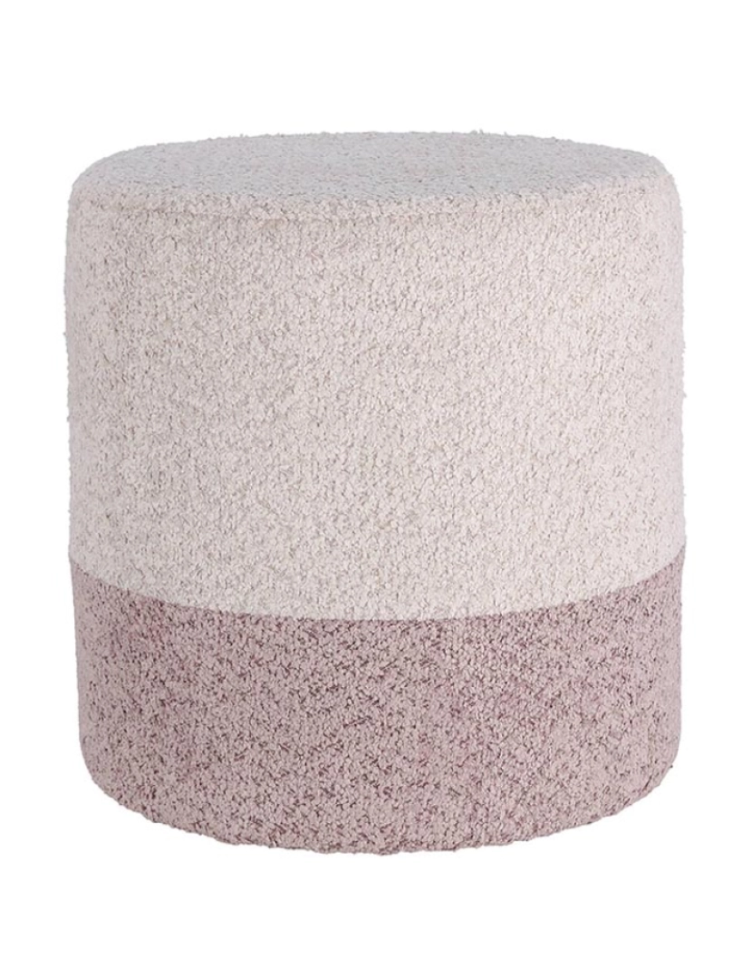 Atmosphera - Banqueta 'Boucle' Ø35Cm Bege Com Rosa Claro