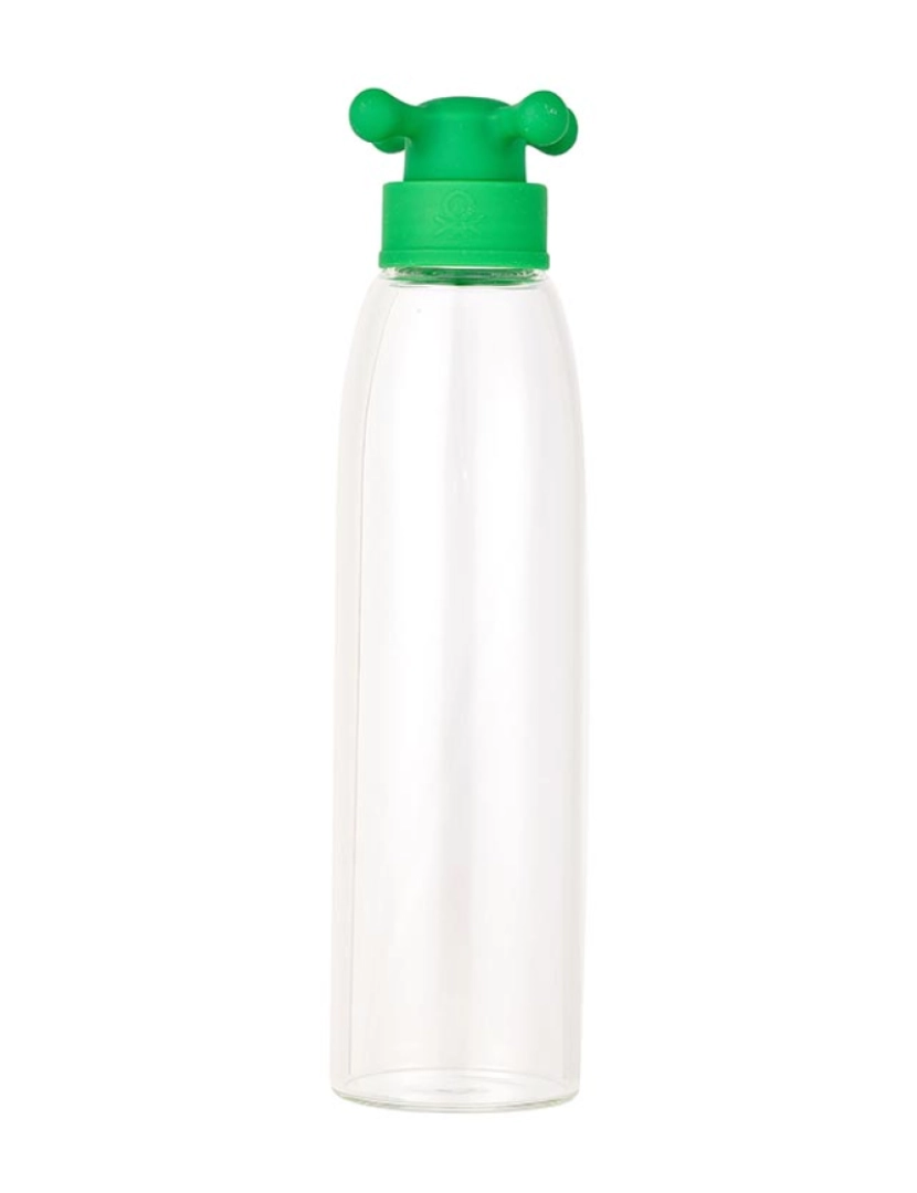 Benetton - Garrafa de água 500ml com tampa verde borossilicato da coleção tap rainbow