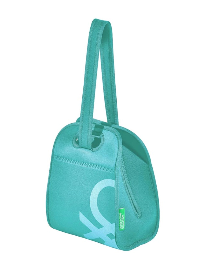 Benetton - Lancheira Benetton em neoprene azul turquesa.