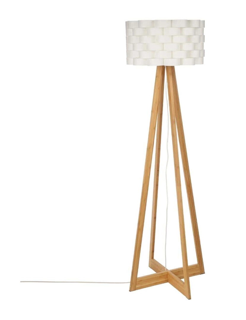 Atmosphera - Candeeiro De Pé Perfeito Para Decoração Em Bambu Branco/D. 50 X H. 150Cm