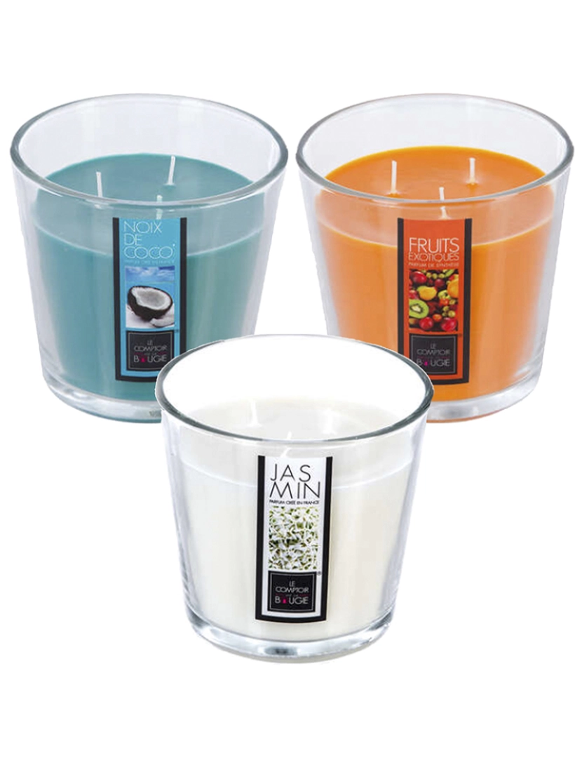 Atmosphera - Conjunto De 3 Velas Perfumadas D.13,5 Cm. Aromas De Rosa, Frutas Vermelhas E Framboesa