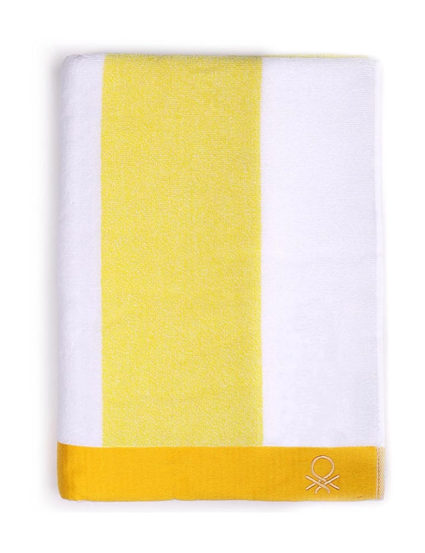 Benetton - Toalha de praia 90x160cm 450gsm terry 100% algodão amarelo Benetton house