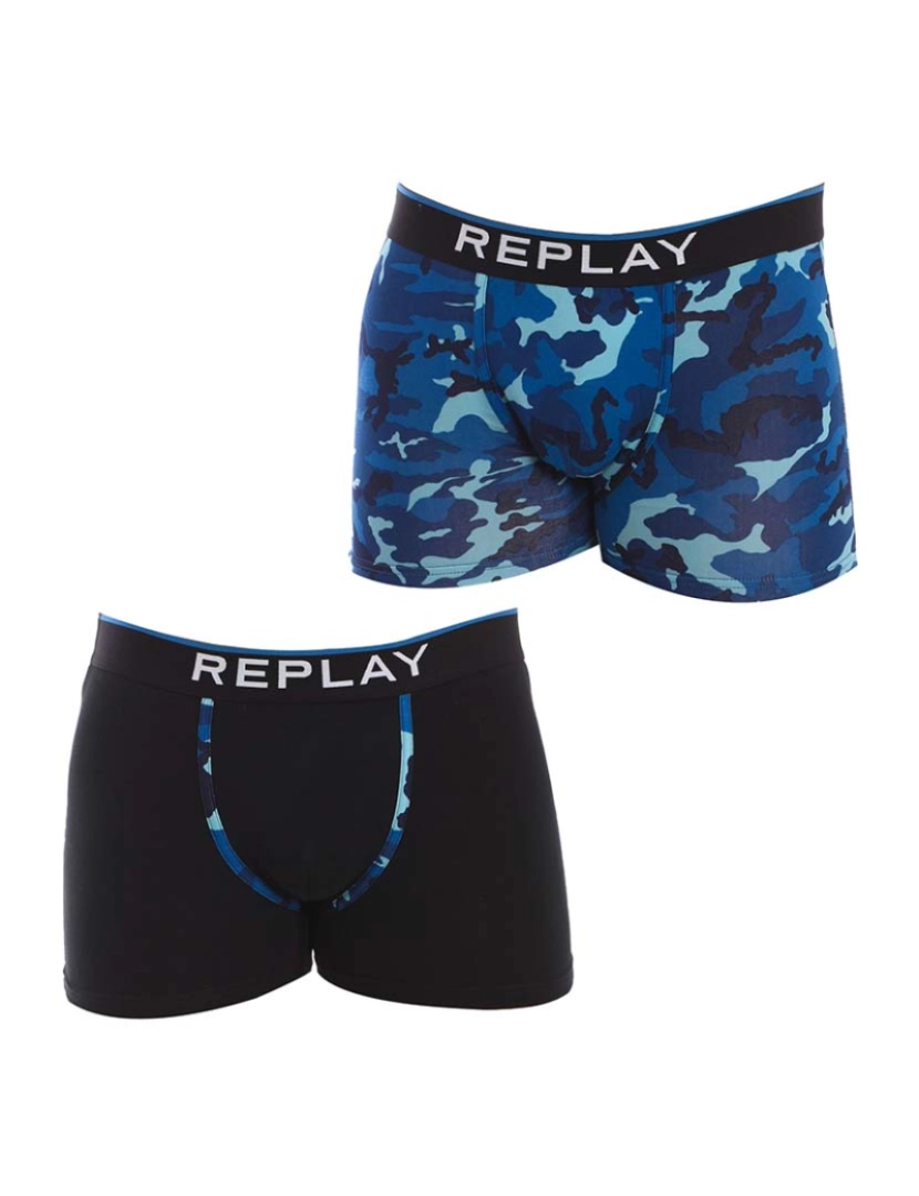 Replay Underwear - Boxers Homem Preto Azul