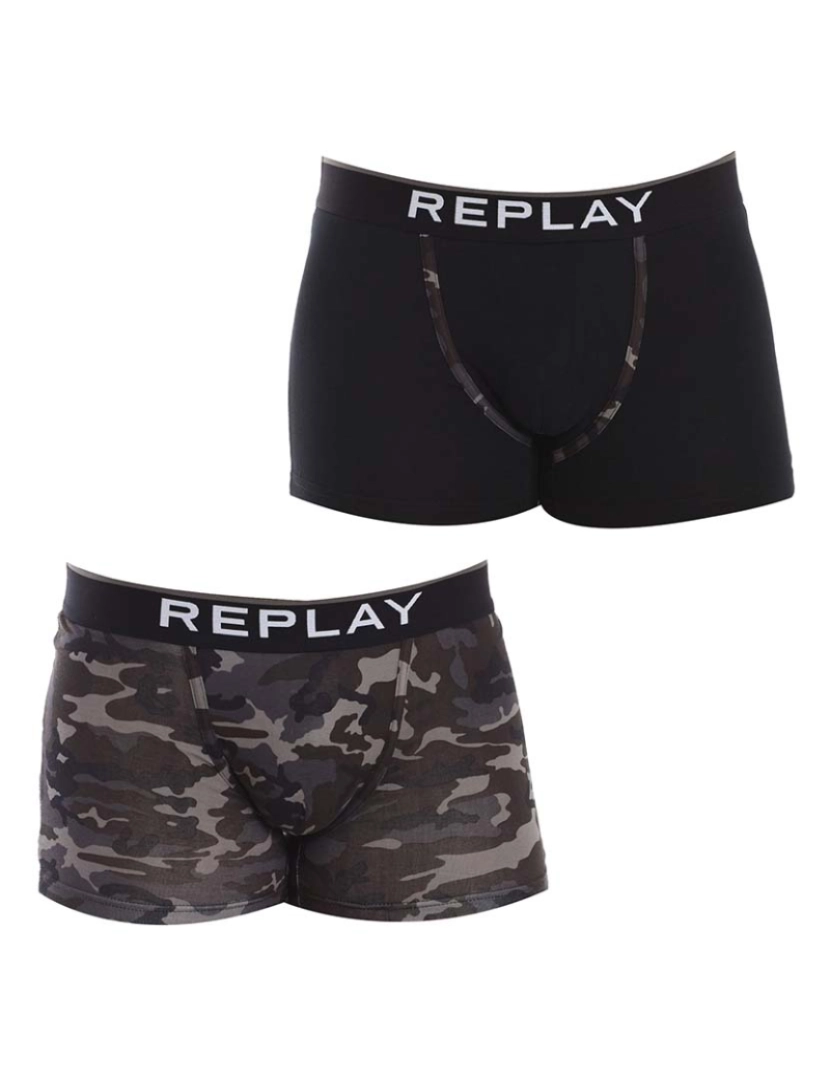 Replay Underwear - Boxers Homem Preto Cinza Escuro