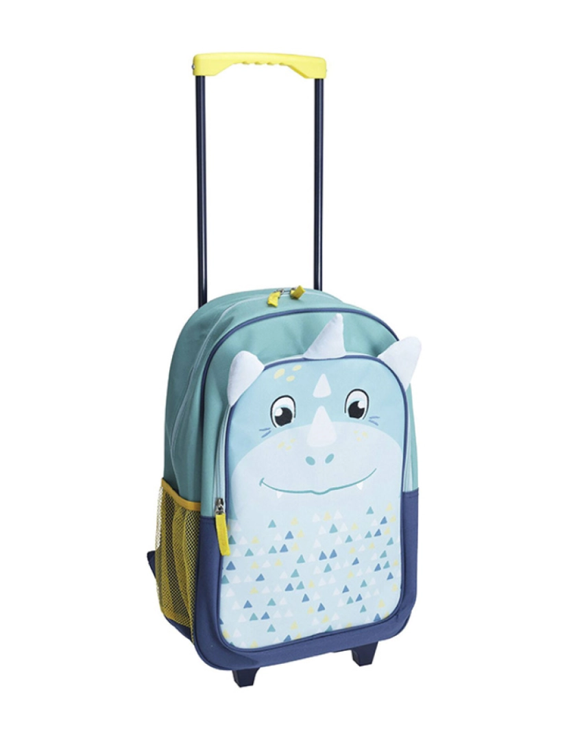 Atmosphera - mochila infantil com rodinhas design dino em poliéster 31x17x47cm