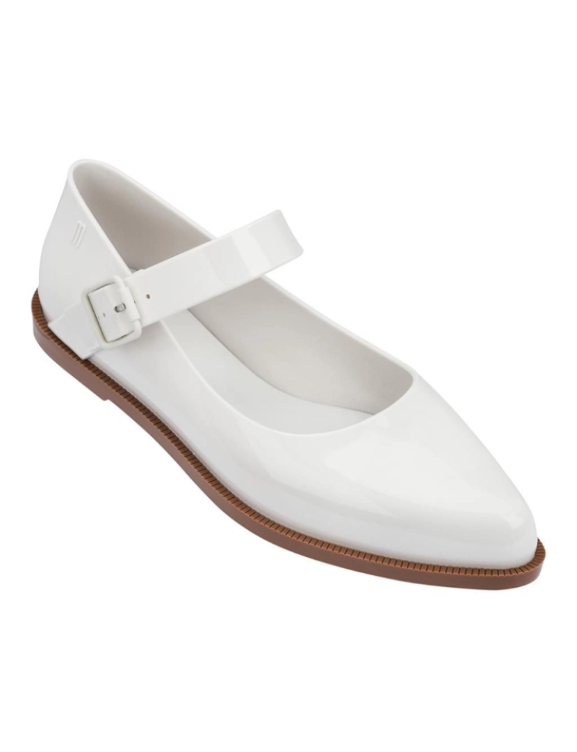 Melissa - Sapatos Mary Jane 52340-branco e castanho