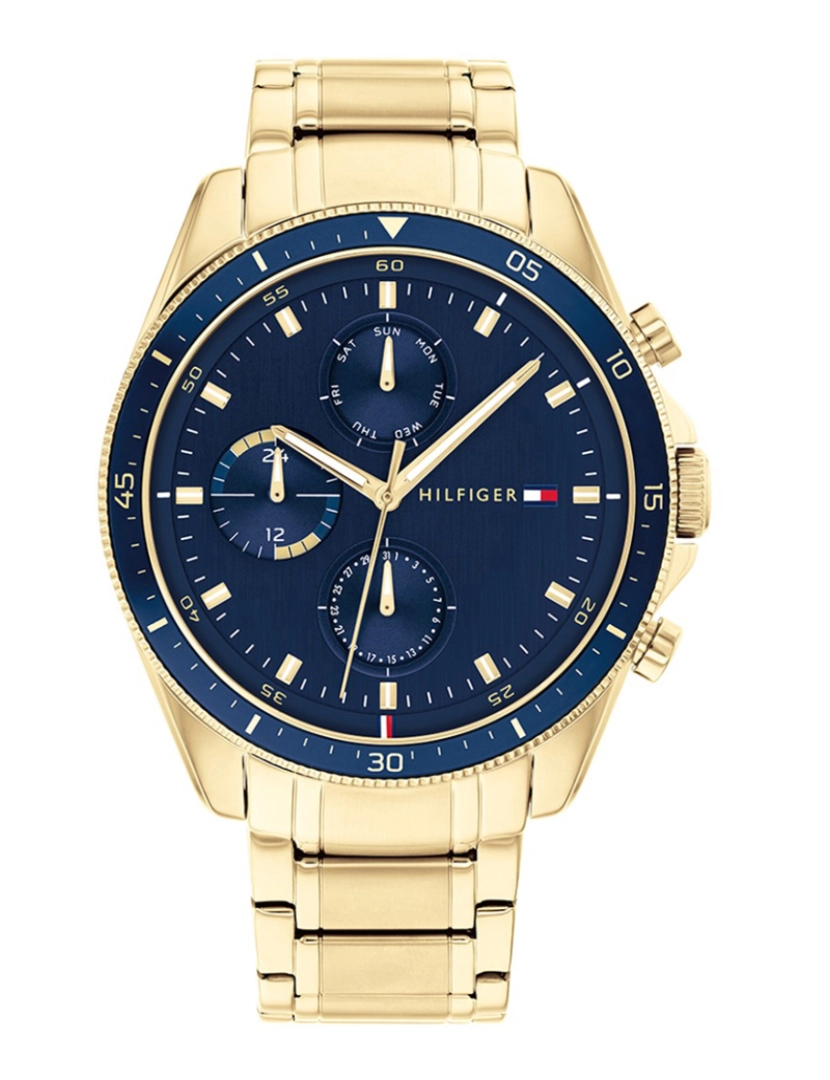 Tommy Hilfiger - Relógio Homem Dourado e Azul