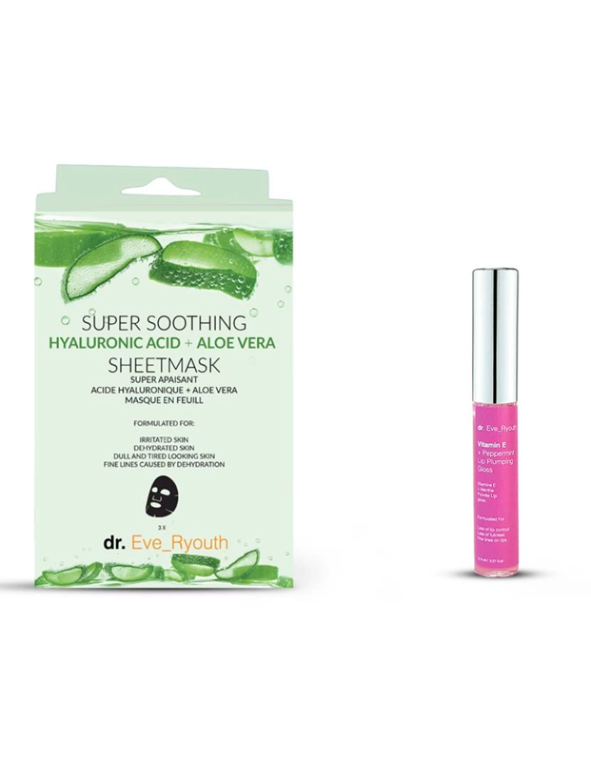 Dr. Eve Ryouth - Máscara Super Calmante De Ácido Hialurónico Aloe Vera + Vitamina E E Hortelã-Pimenta Lip Plumps 8Ml