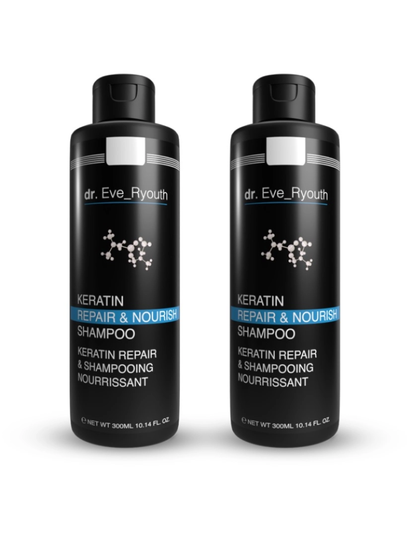 Dr. Eve Ryouth - Shampoo Reparador E Nutritivo De Queratina 300 Ml X 2