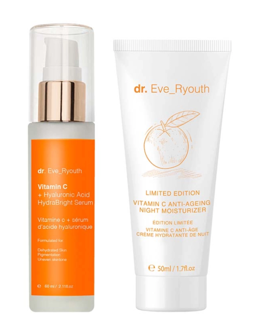 Dr. Eve Ryouth - Hidratante Noturno Vitamina C (Edição Limitada) + Vitamina C + Ácido Hialurónico Hydrabright Serum 60Ml