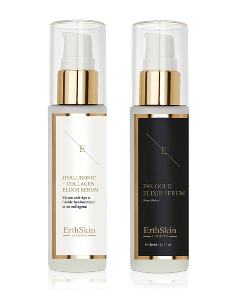 Erth Skin London - Sérum Elixir Anti-Rugas Ouro 24K - 60Ml + Sérum Ácido Hialurônico E Colágeno - 60Ml