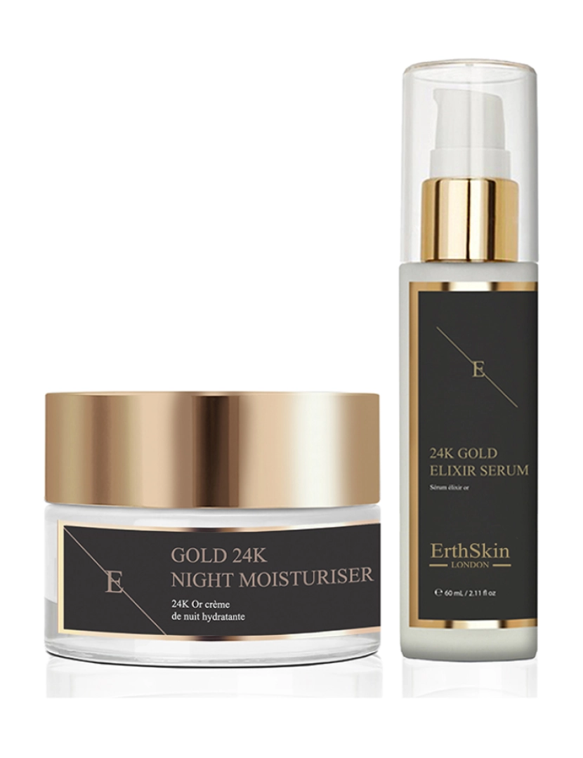 Erth Skin London - Sérum Elixir Antirrugas Ouro 24K + Hidratante Noturno Antirrugas Ouro 24K