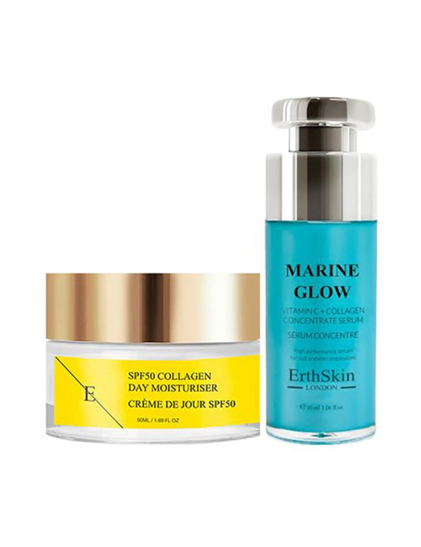 Erth Skin London - Marine Glow Vitamina C + Soro Concentrado De Colágeno 30Ml + Creme De Dia Colágeno Fps 50 50Ml