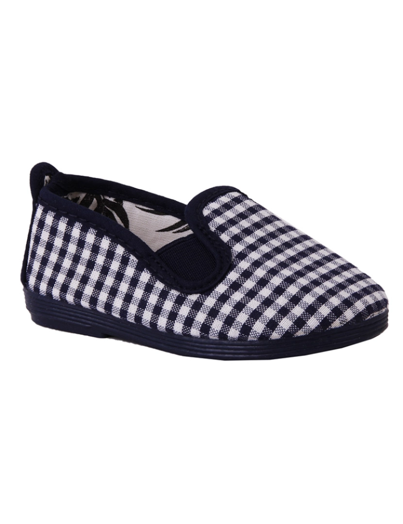 ShoeColours - Slip-on Flossy Criança Print Xadrez Marinho