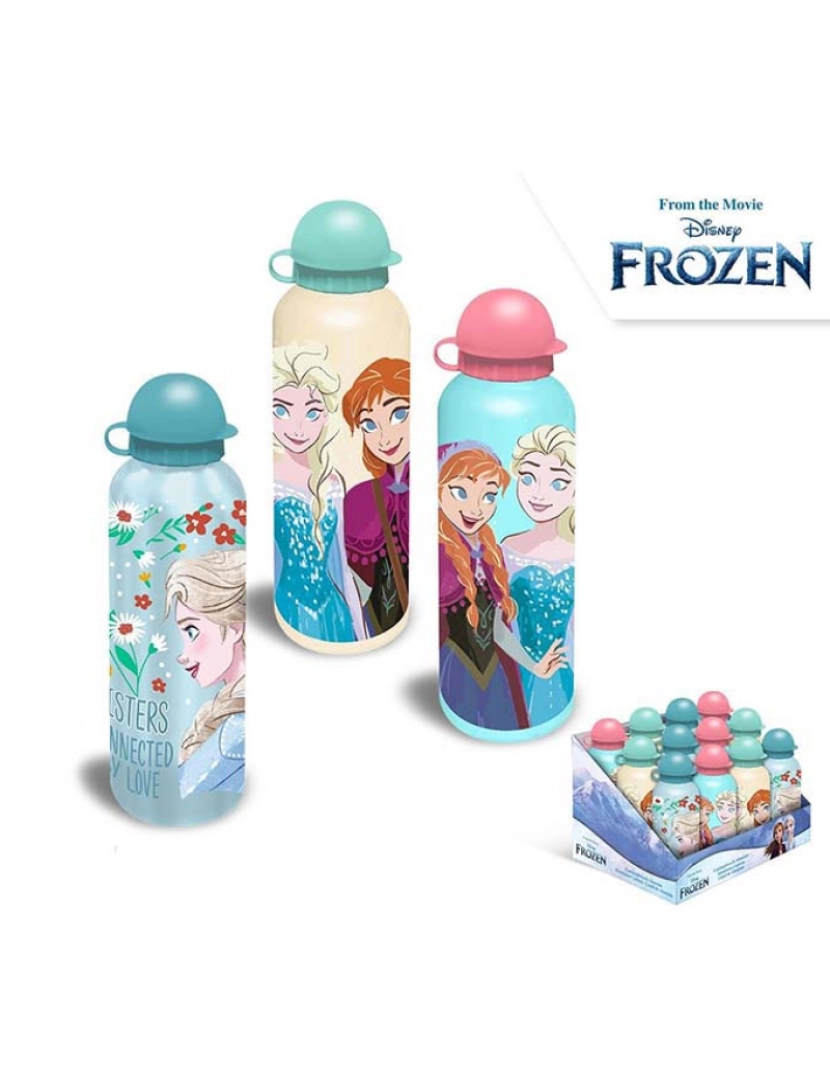 Frozen - Garrafa Alumínio 500Ml 3 Desenhos Frozen TU