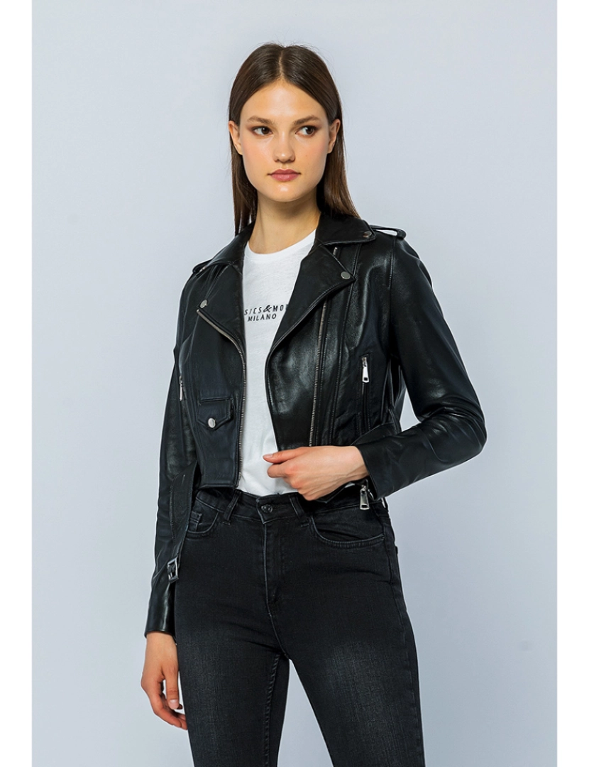 Basics&More - Casaco Pele Senhora Preto