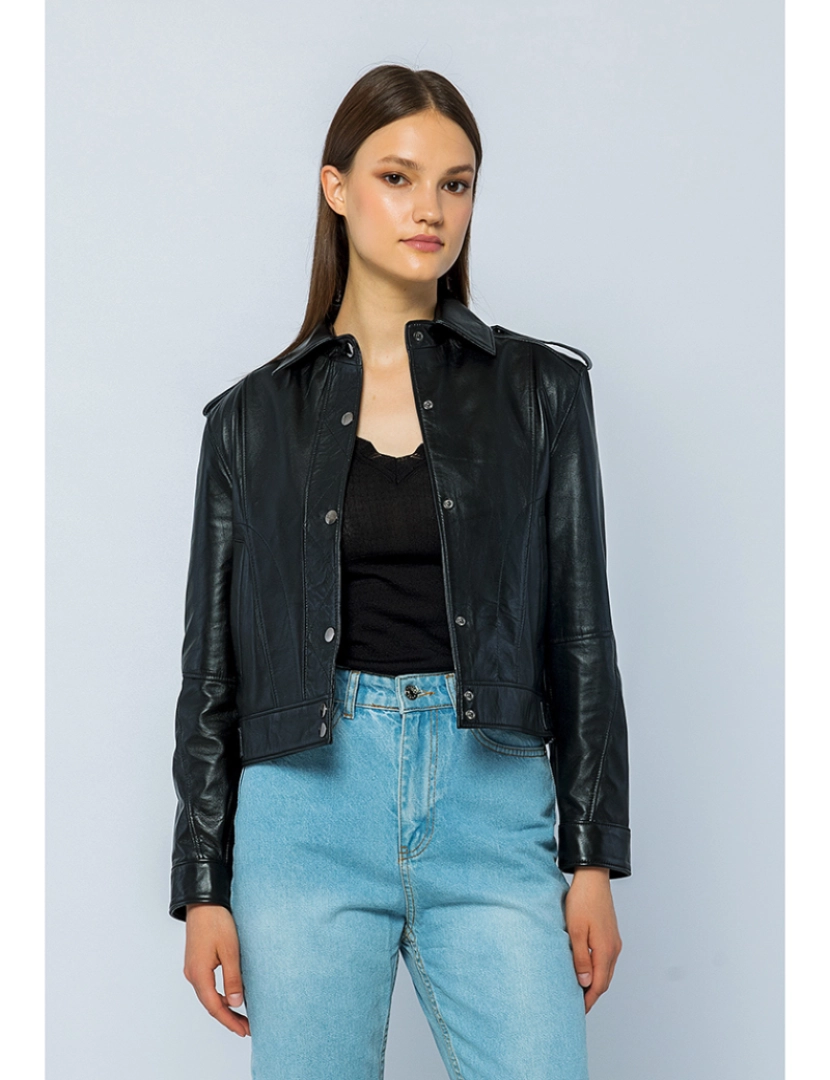 Basics&More - Casaco Pele Senhora Preto