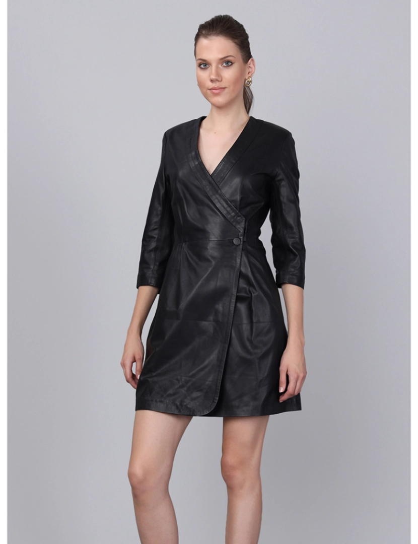 Basics&More - Vestido de Pele Senhora Preto