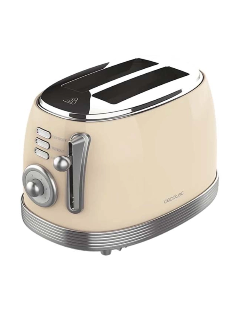 Cecotec - Tostadeira Toast&Taste 1000 Retro Double Bege