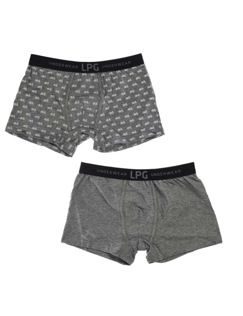 Le Petit Garçon - Boxers Cinza e Cinza estampado