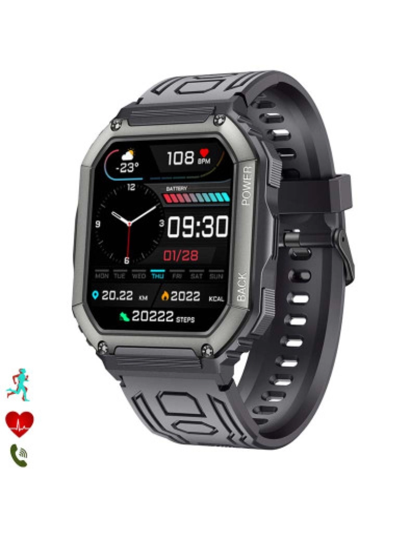 DAM - Smartwatch K6 Preto