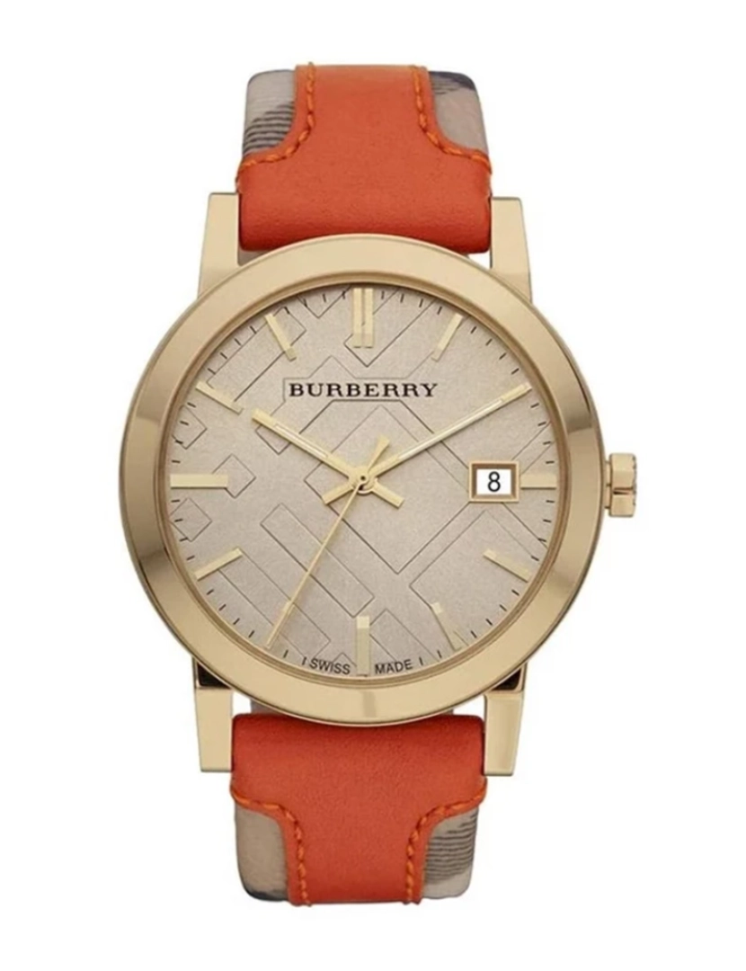 Burberry - Relógio de Senhora The City Check Champagne Laranja