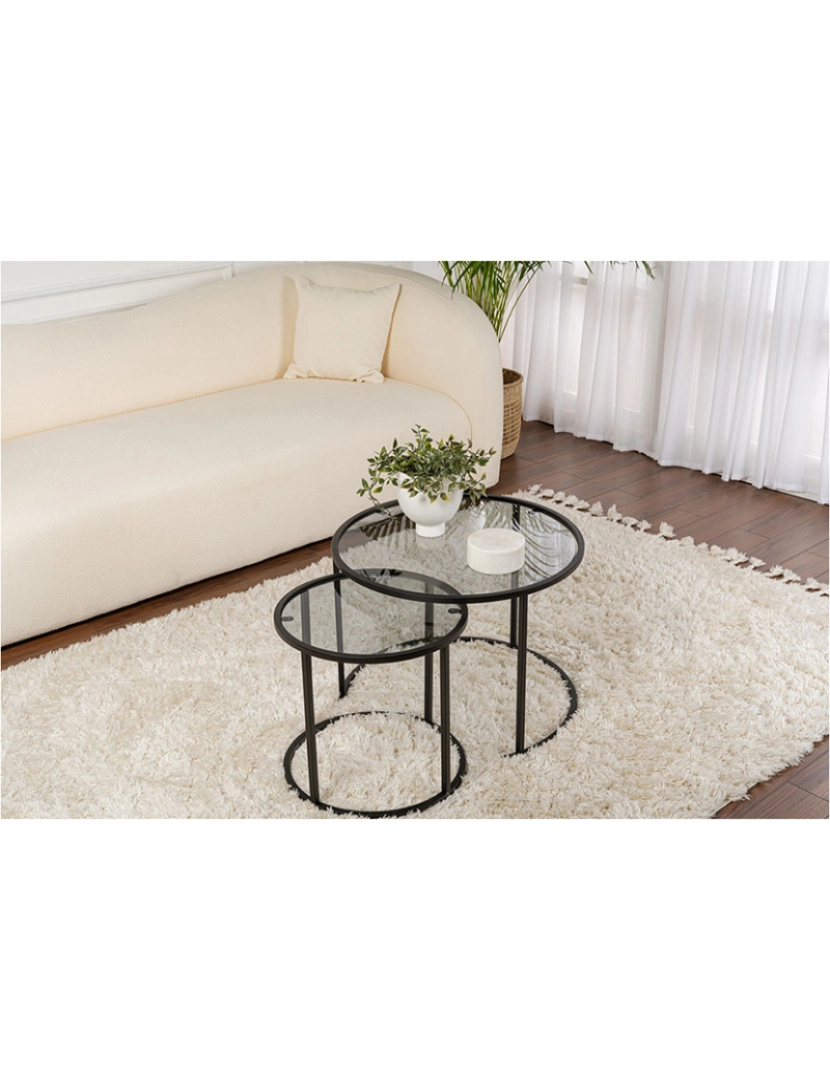 ASR - Conjunto de Mesa de Centro Preto Cinza 60 42