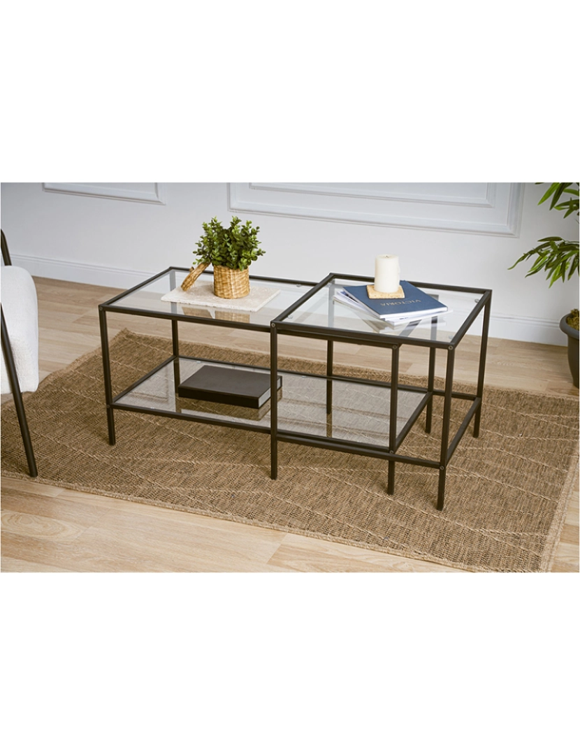 ASR - Conjunto de mesa de centro Sevay preto