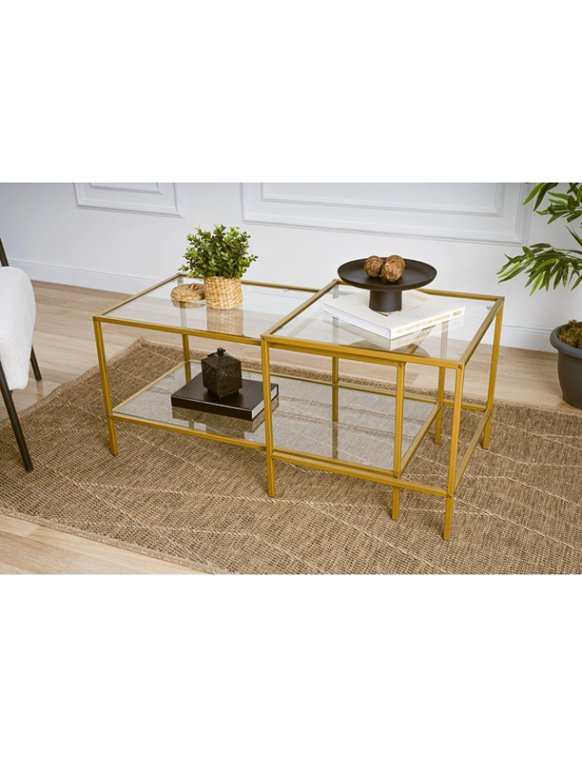 ASR - Conjunto de mesa de centro Sevay Gold