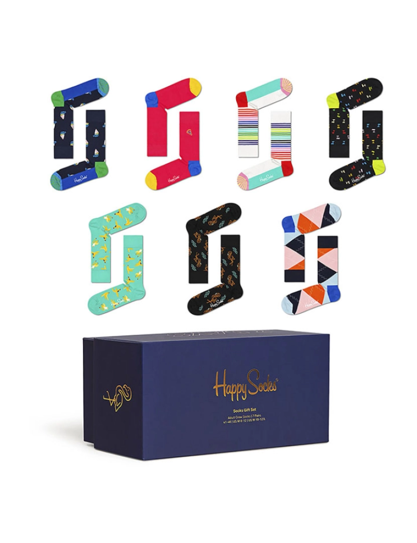 Happy Socks - Conjunto de 7 meias para presente de 7 dias