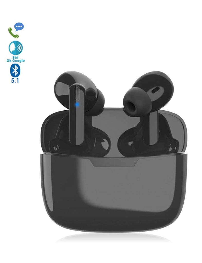 DAM - Auriculares TWS Y113 Bluetooth 51 Base de Carga 200mAh